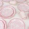 75 Pink White Vintage Floral Paper Plates Cups Party Event Tableware Decorations